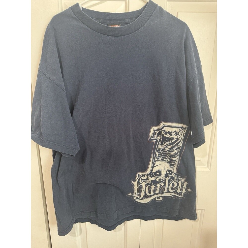 Harley-Davidson Blue Indianapolis Southside Tee Shirt Mens 2XL